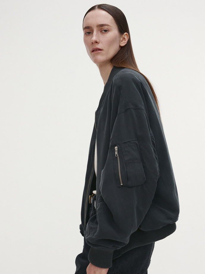 Tonywack - Rayon Twill Bomber Jacket (Carbon) product image 2 | TRAB K-Fashion Australia