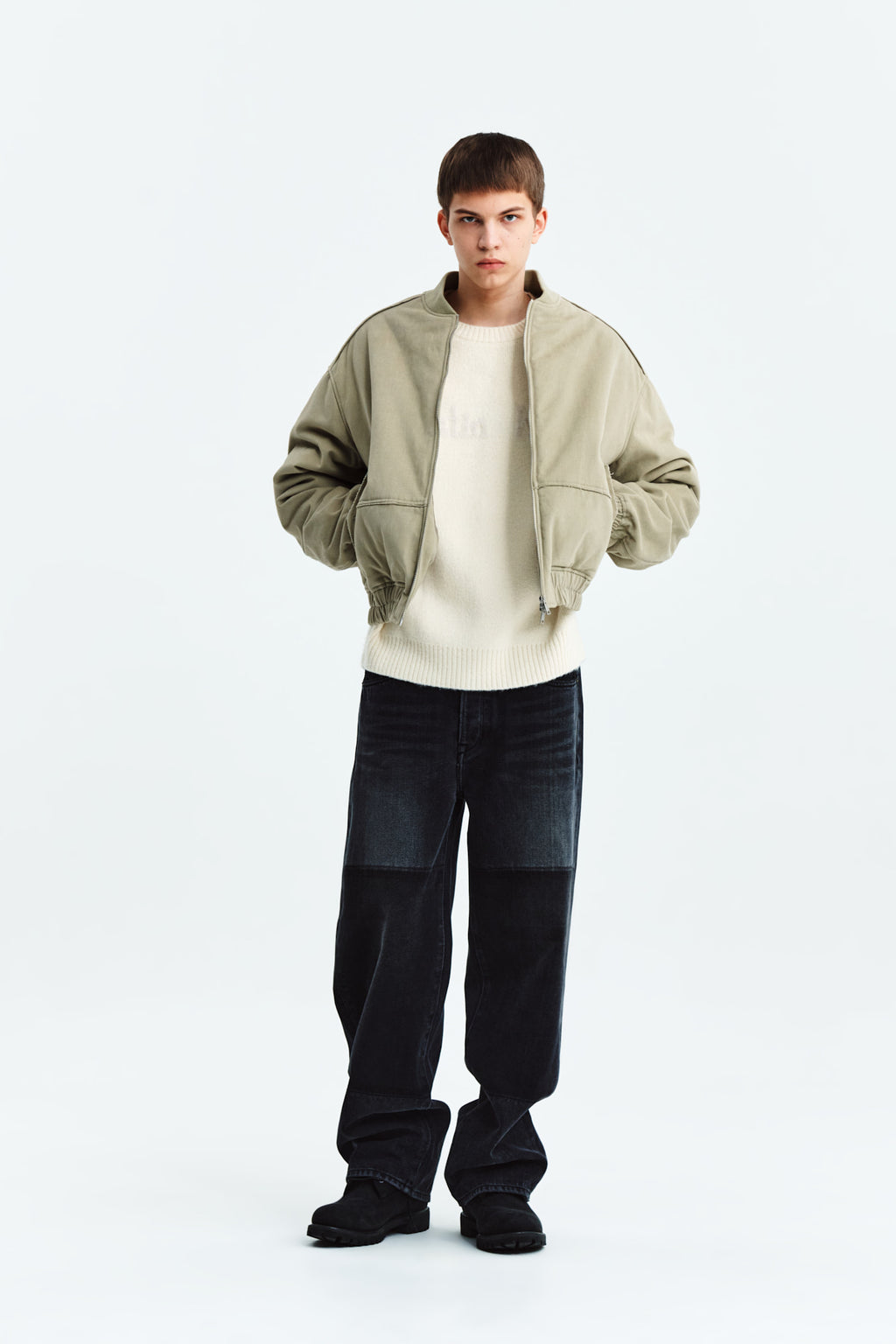 Matin Kim - Reverse Washed Denim Pants (Black) product image 8 | TRAB K-Fashion Australia