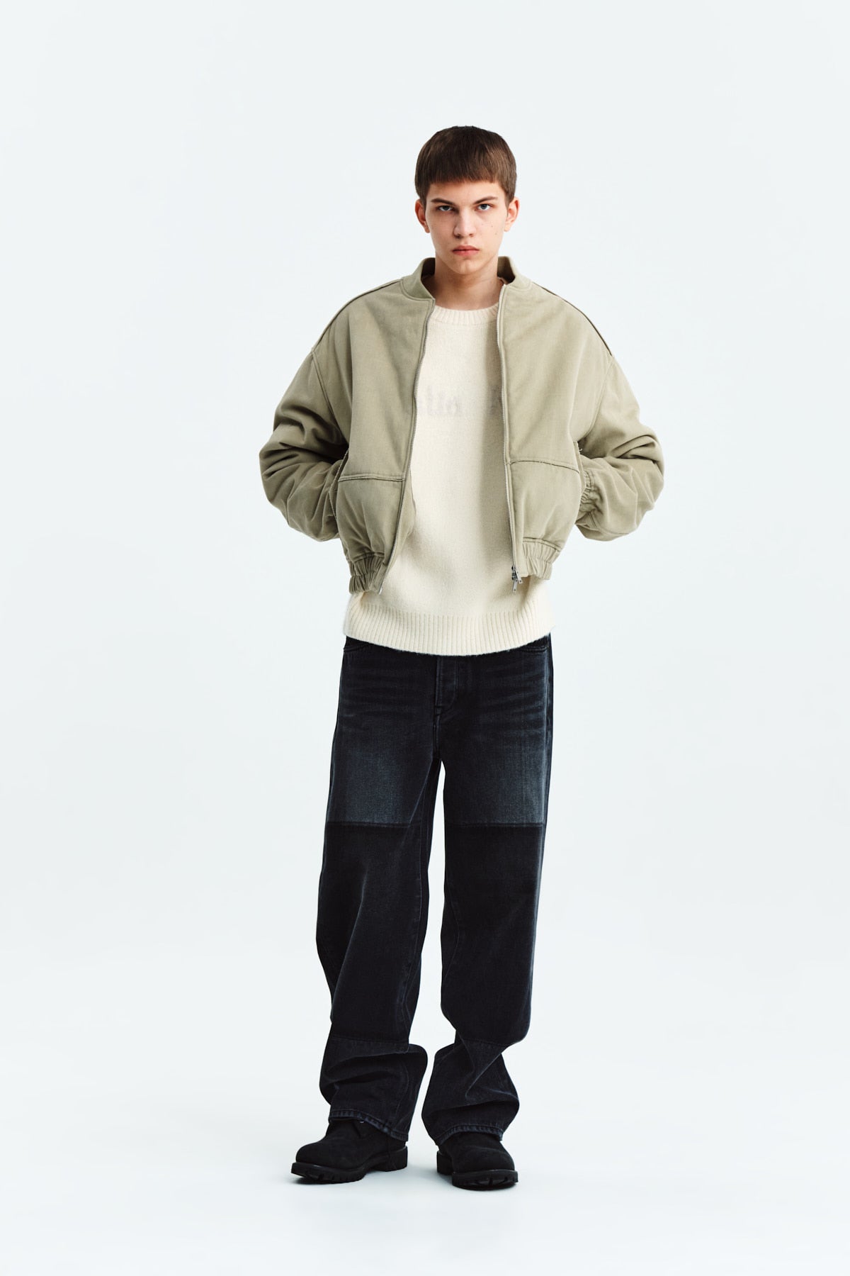 Matin Kim - Reverse Washed Denim Pants (Black) product image 8 | TRAB K-Fashion Australia