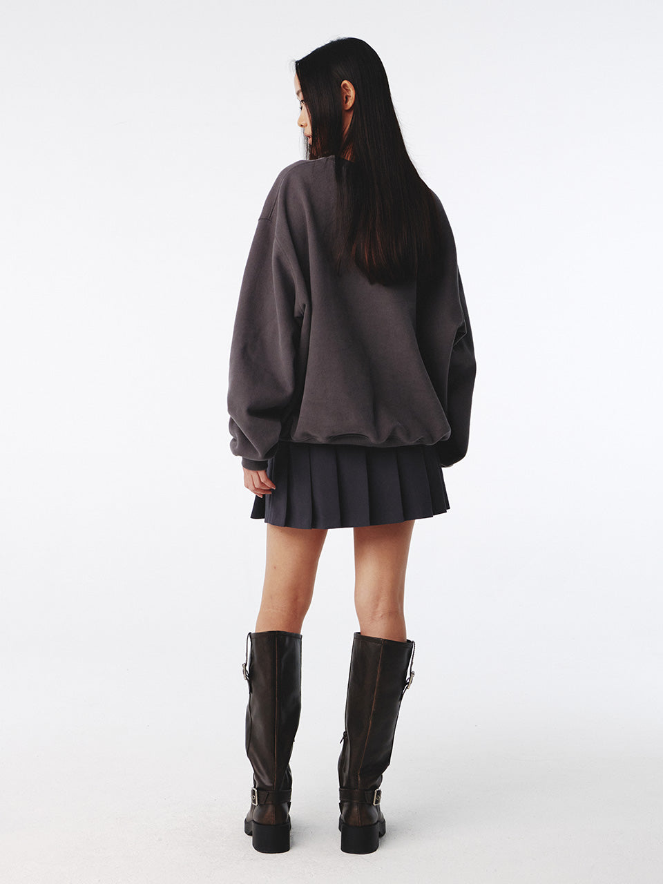 Kijun - Arc Tennis Mini Skirt (Charcoal) product image 9 | TRAB K-Fashion Australia