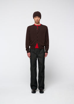 Amomento - Men's Cashmere Crewneck Cardigan (Brown) product image 2 | TRAB K-Fashion Australia