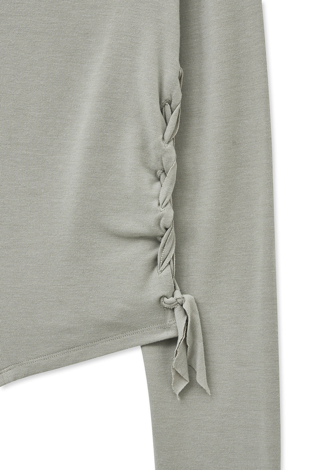 Matin Kim - Weaving Long Sleeve Top (Light Grey) product image 5 | TRAB K-Fashion Australia