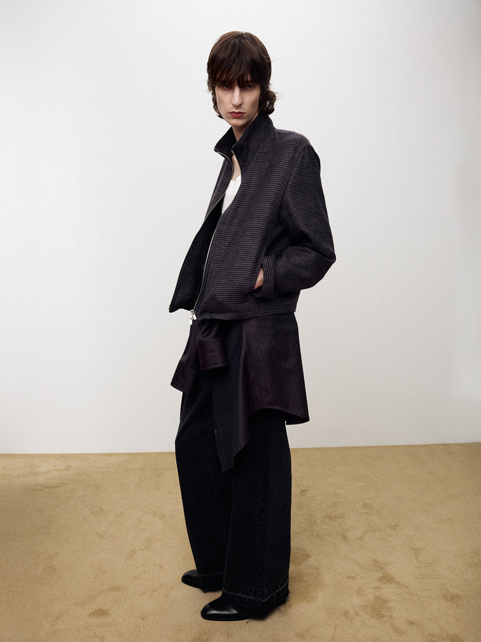 Tonywack - Brushed Stripe Full Zip Jumper (Purple Multi Stripe) product image 8 | TRAB K-Fashion Australia