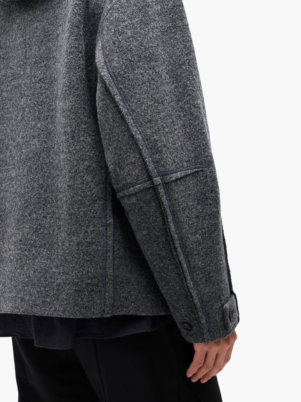 Jiyong Kim - Hooded Wool Jacket (Grey) product image 7 | TRAB K-Fashion Australia