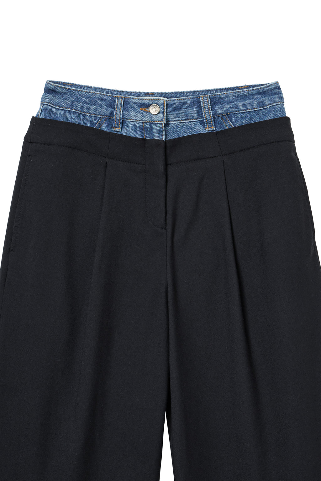 Deinet - Layered Denim Slacks (Black) product image 3 | TRAB K-Fashion Australia