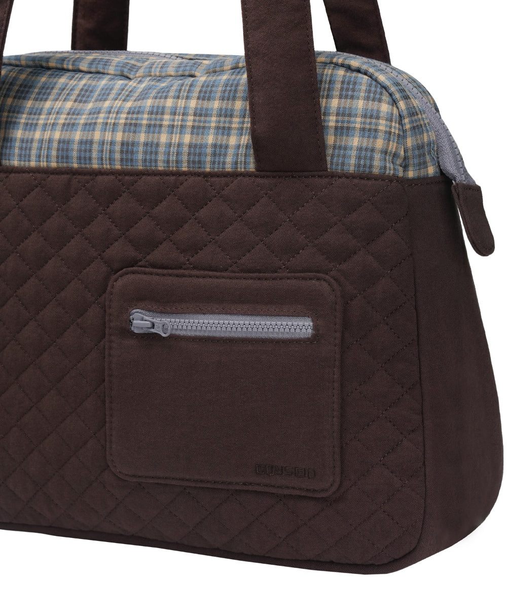 Coyseio - Check Quilted Tote Bag (Brown) product image 12 | TRAB K-Fashion Australia