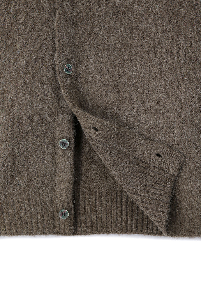 Art if acts - Alpaca Round Neck Cardigan (Mud) product image 10 | TRAB K-Fashion Australia