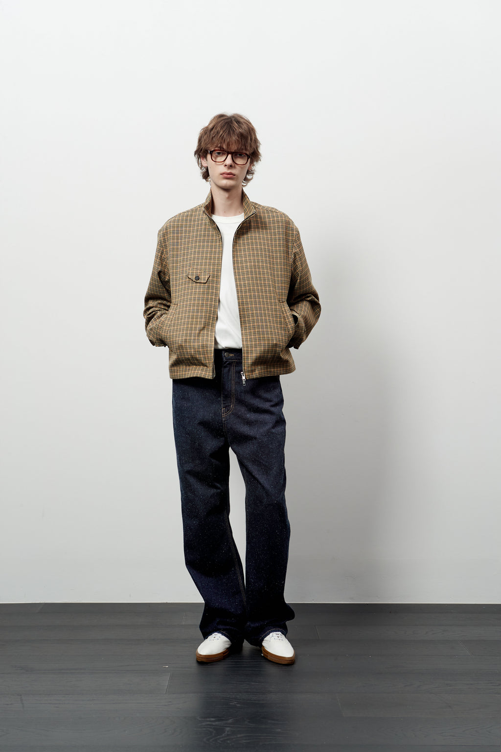 Stu - High Neck Crop Check Jacket Orange (Brown) product image 9 | TRAB K-Fashion Australia