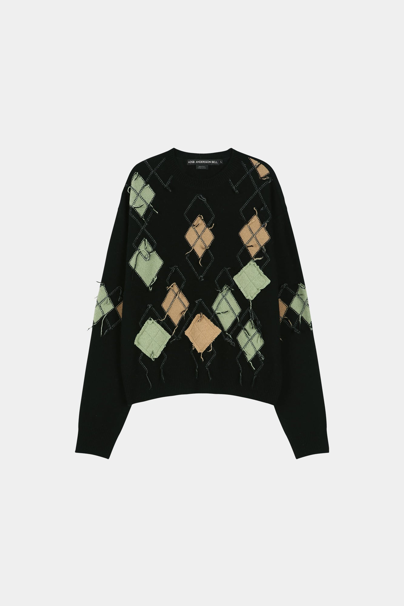 Andersson Bell - Tom Argyle Crew-Neck Sweater (Black) product image 7 | TRAB K-Fashion Australia