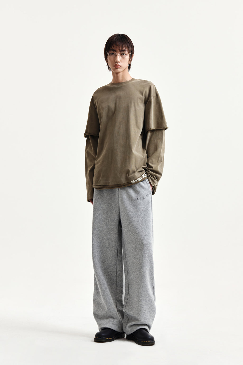 Matin Kim - Spray Effect Layered Top (Khaki) product image 9 | TRAB K-Fashion Australia