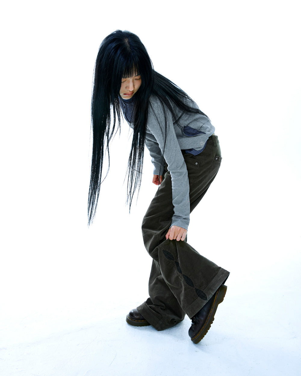 Coyseio - Leaf Cut Corduroy Pants (Brown) product image 5 | TRAB K-Fashion Australia