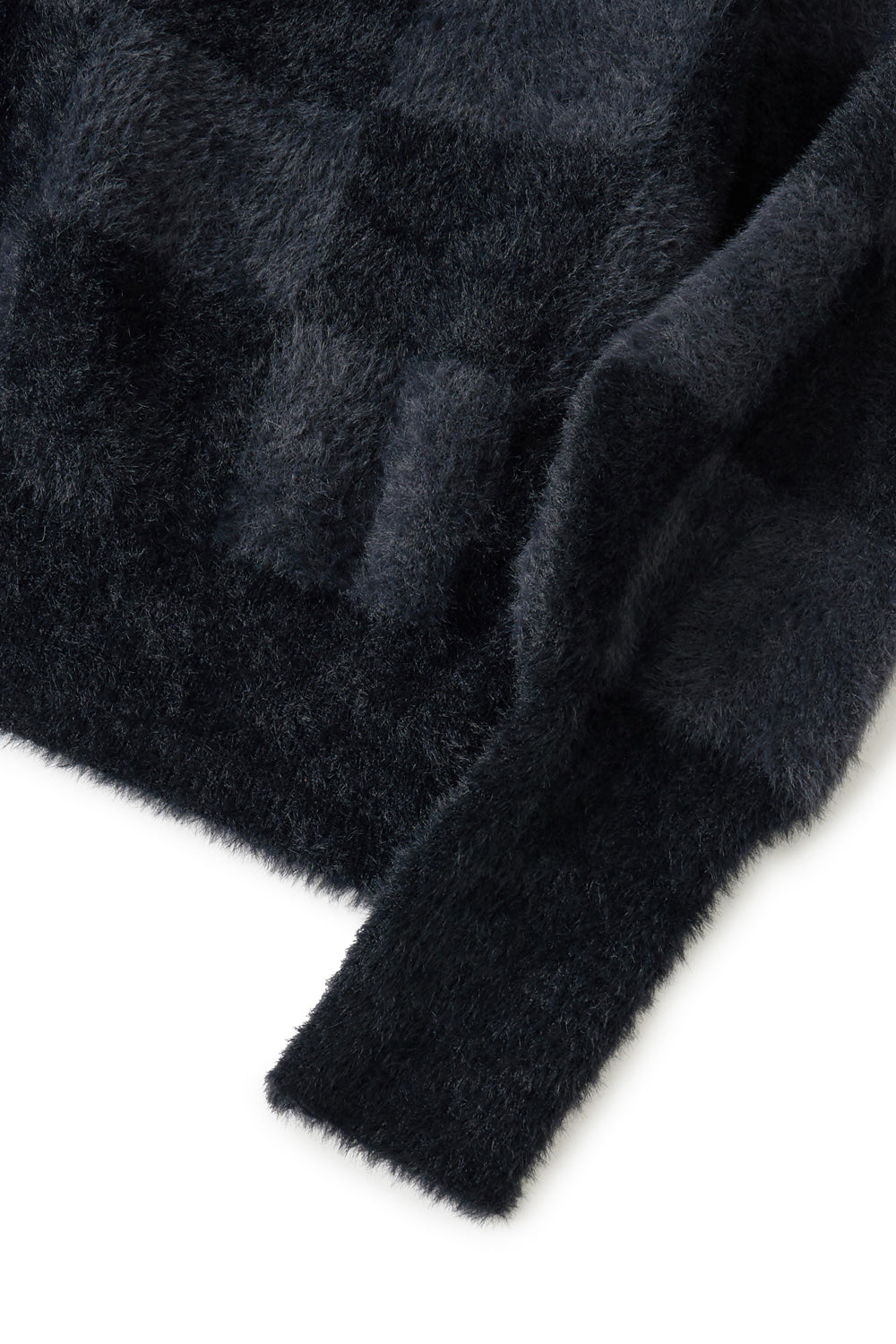 Hatchingroom - Hairy Cardigan Checkerboard (Black/Charcoal) product image 5 | TRAB K-Fashion Australia