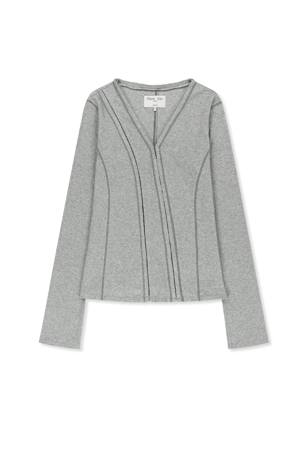 Matin Kim - Multi Styling Hook Detail Slim Top (Grey) product image 1 | TRAB K-Fashion Australia