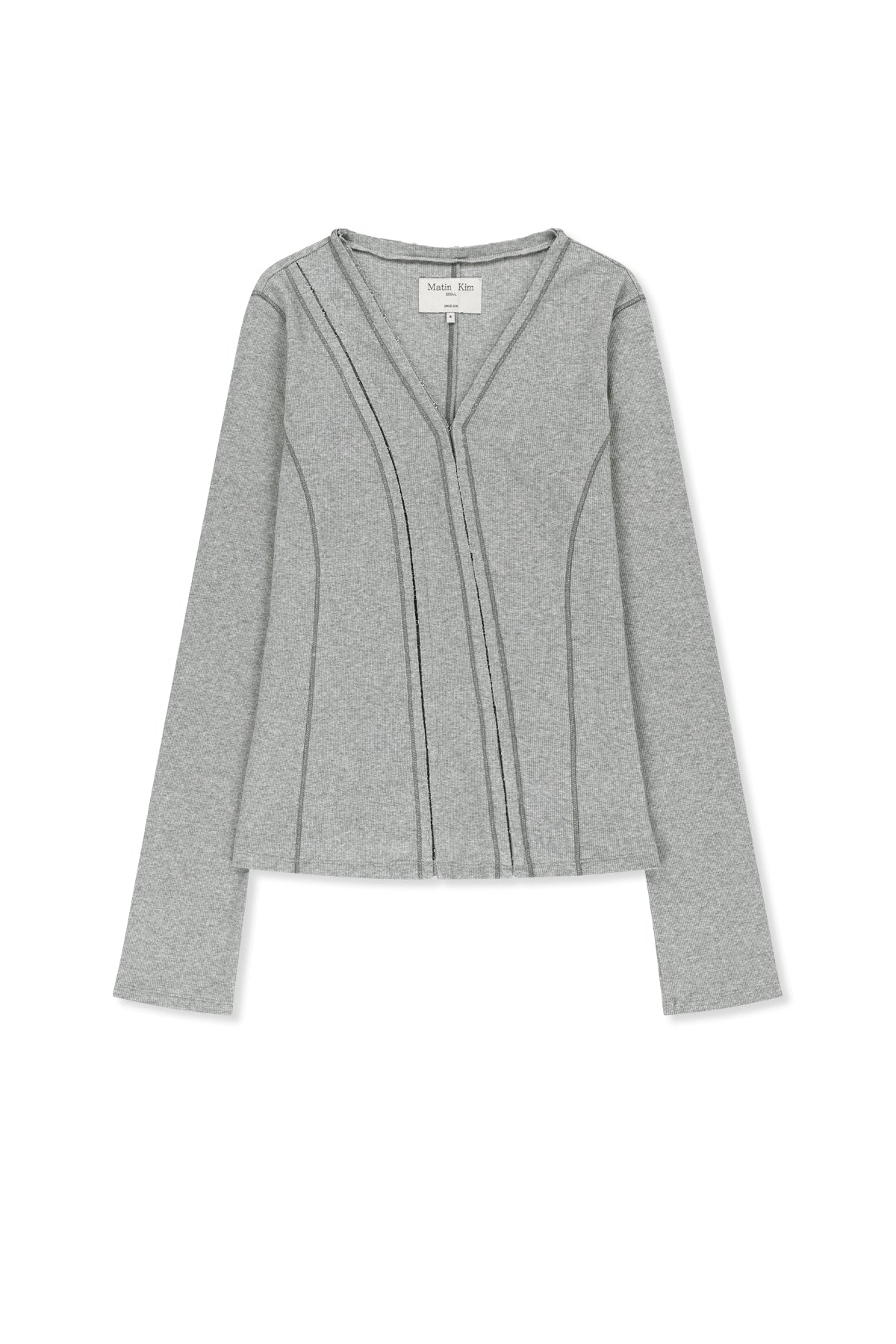 Matin Kim - Multi Styling Hook Detail Slim Top (Grey) product image 1 | TRAB K-Fashion Australia