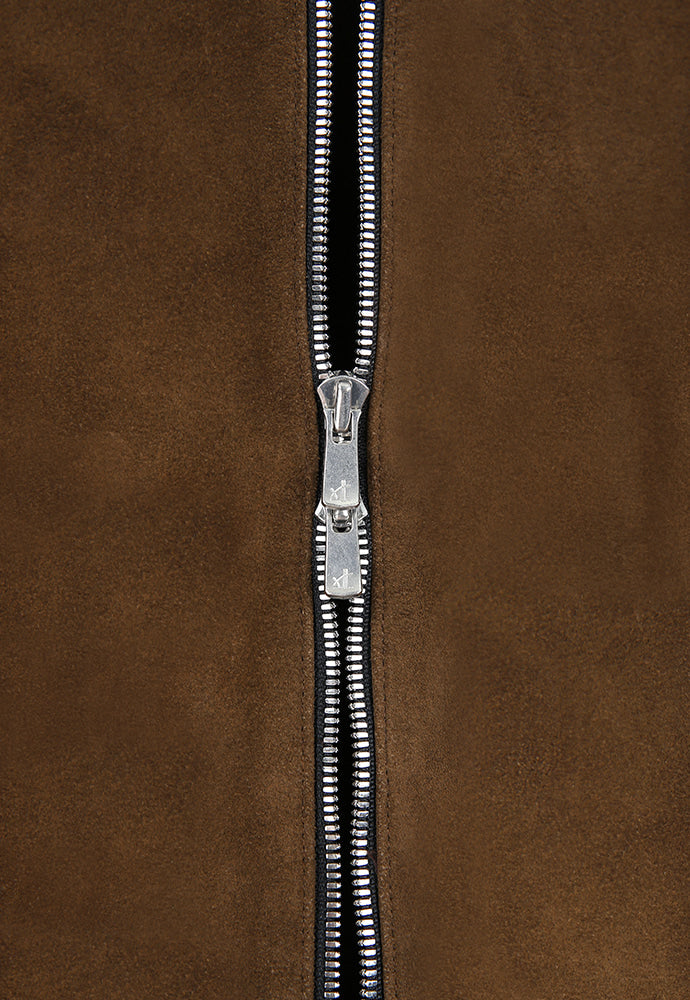 Tonywack - Suede Zippered Blouson Jacket (Olive Brown) product image 10 | TRAB K-Fashion Australia