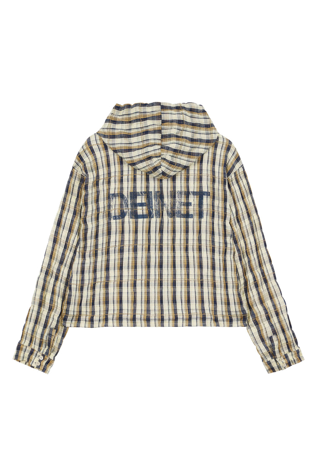 Deinet - Deinet Back Logo Check Hoodie Shirts (Brown) product image 1 | TRAB K-Fashion Australia
