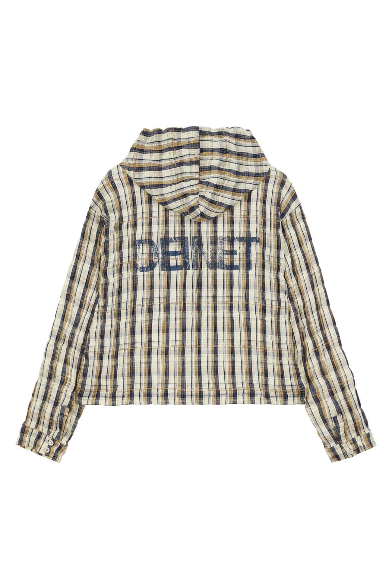 Deinet - Deinet Back Logo Check Hoodie Shirts (Brown) product image 1 | TRAB K-Fashion Australia