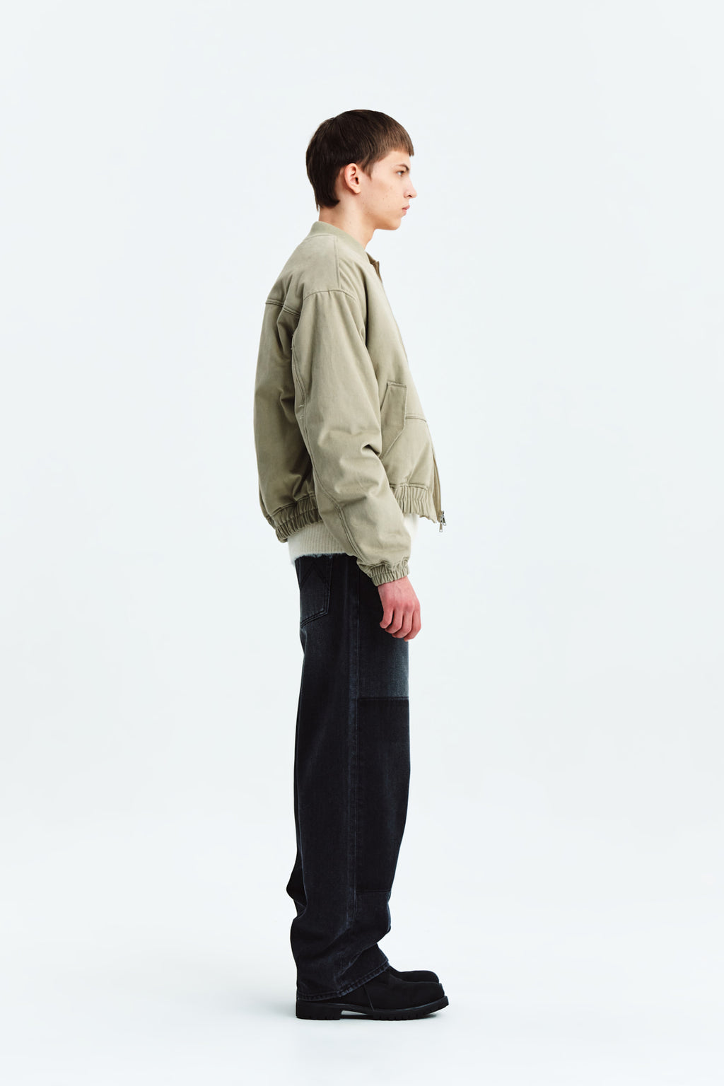 Matin Kim - Reverse Washed Denim Pants (Black) product image 6 | TRAB K-Fashion Australia