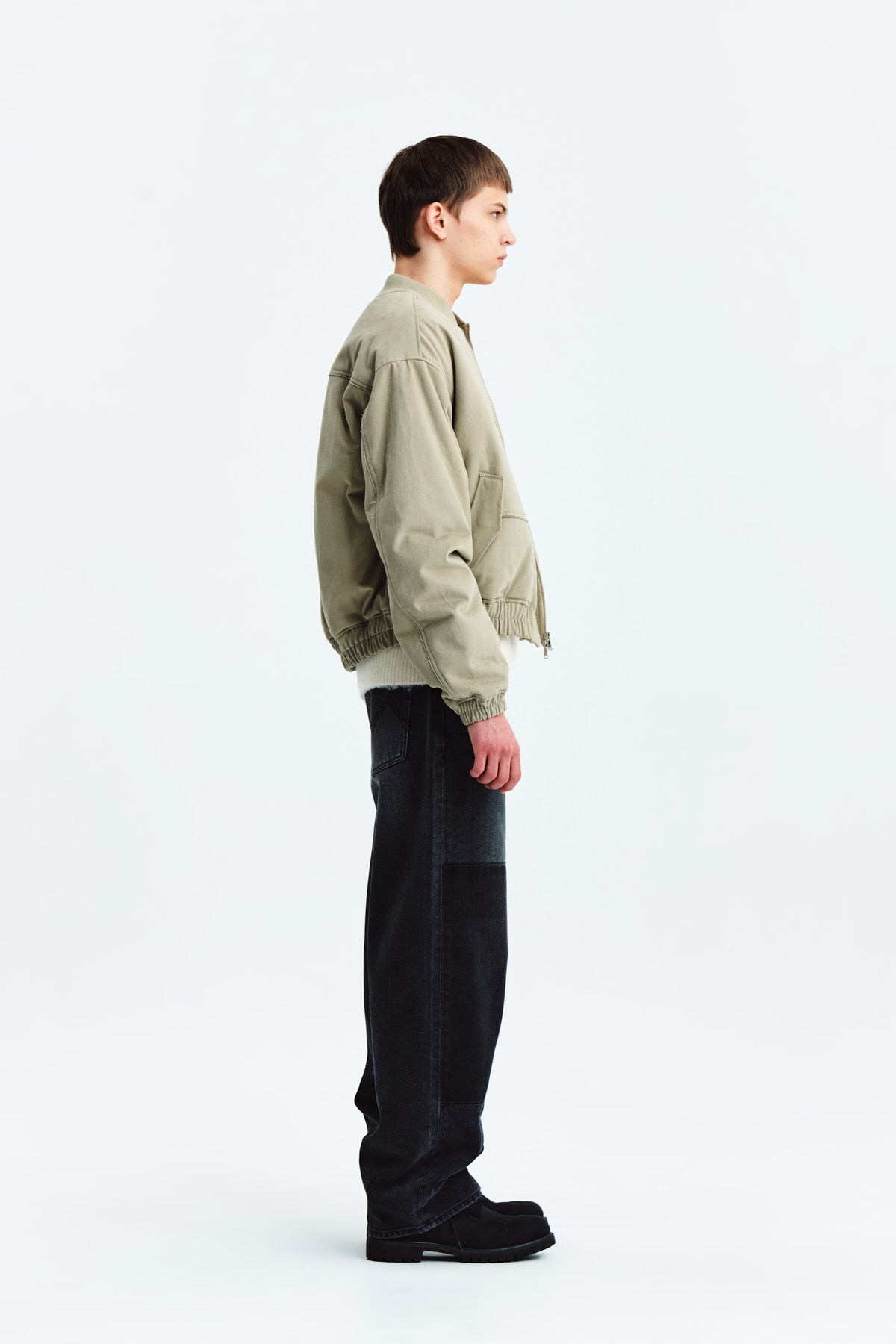 Matin Kim - Reverse Washed Denim Pants (Black) product image 6 | TRAB K-Fashion Australia