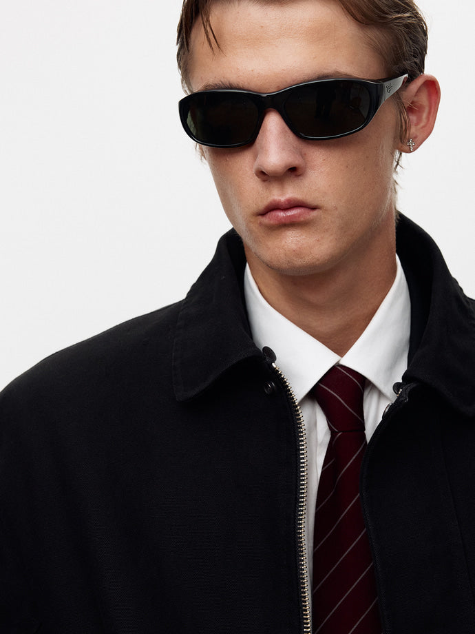 Tonywack - Washed Cotton Shearling Trim Bomber (Black) product image 7 | TRAB K-Fashion Australia