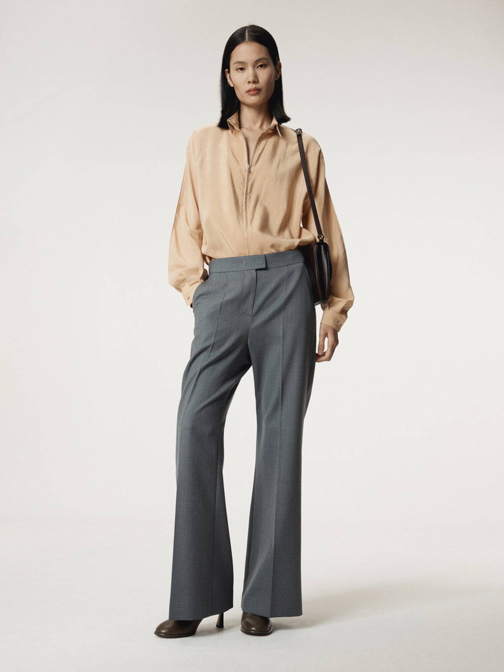 Recto - Collar Detail Fluid Zip Blouse (Yellow Beige) product image 5 | TRAB K-Fashion Australia