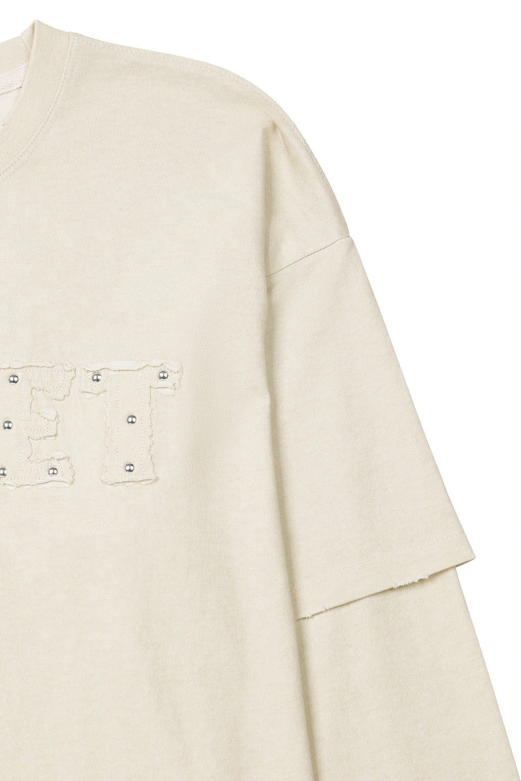Deinet - Applique Layered T-Shirt (Ivory) product image 10 | TRAB K-Fashion Australia