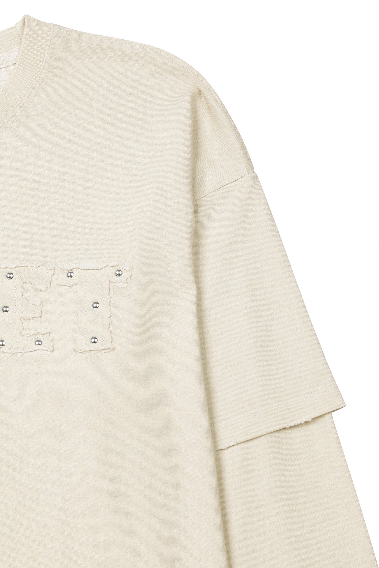 Deinet - Applique Layered T-Shirt (Ivory) product image 10 | TRAB K-Fashion Australia