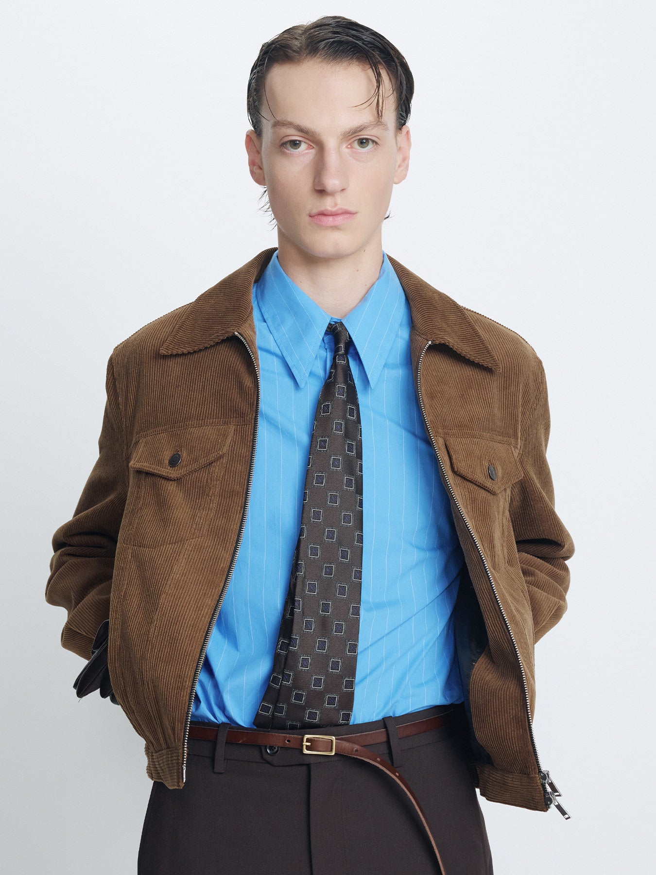 Tonywack - High Density Striped Cotton Shirt (Sky Cobalt) product image 5 | TRAB K-Fashion Australia