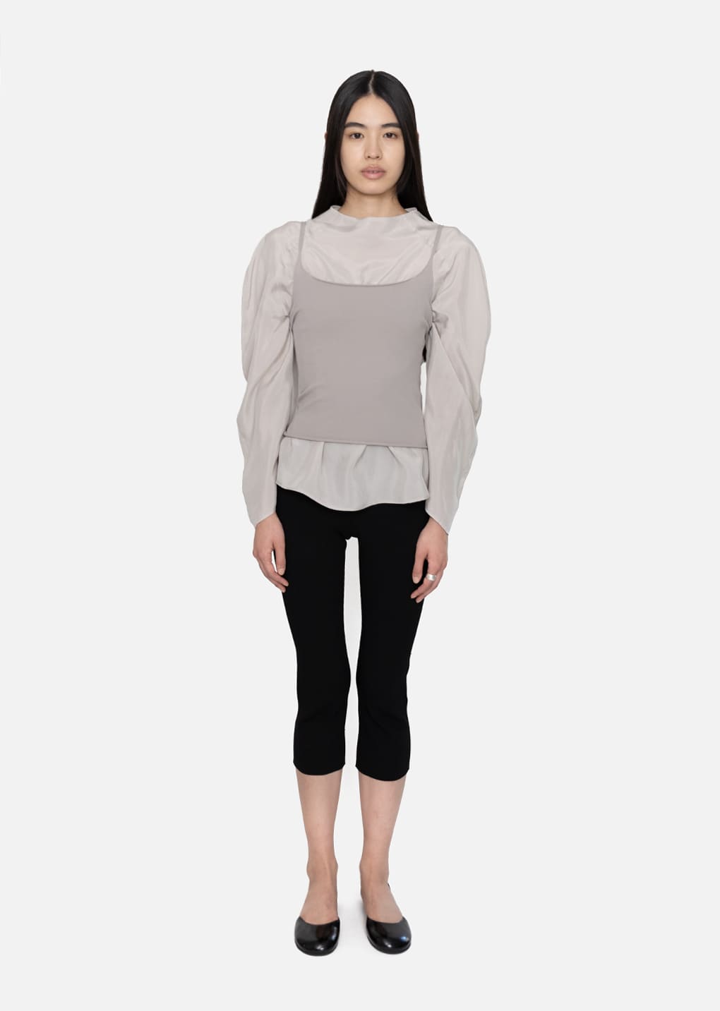 Amomento - Sleeveless Knit Top (Grey Beige) product image 2 | TRAB K-Fashion Australia