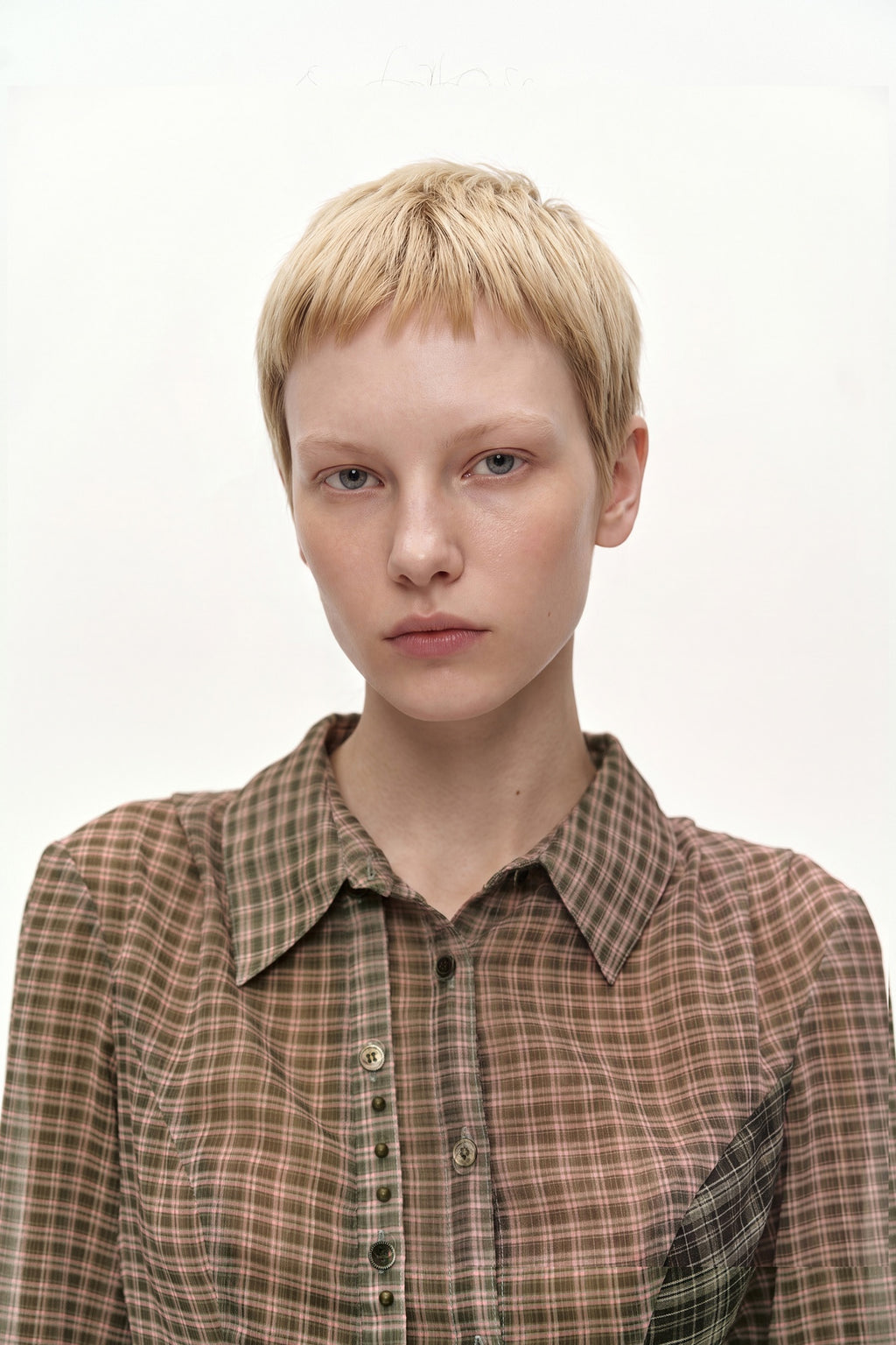 Andersson Bell - Asymmetric Studded Mesh Shirt (brown) (Brown) product image 6 | TRAB K-Fashion Australia