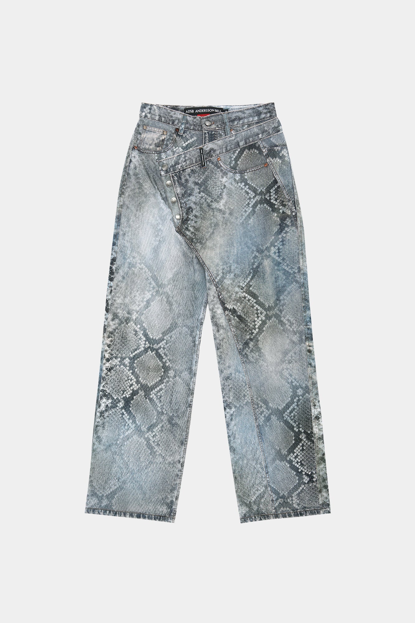 Andersson Bell - Python Fade Denim Printed Overlay Jeans (Blue) product image 8 | TRAB K-Fashion Australia