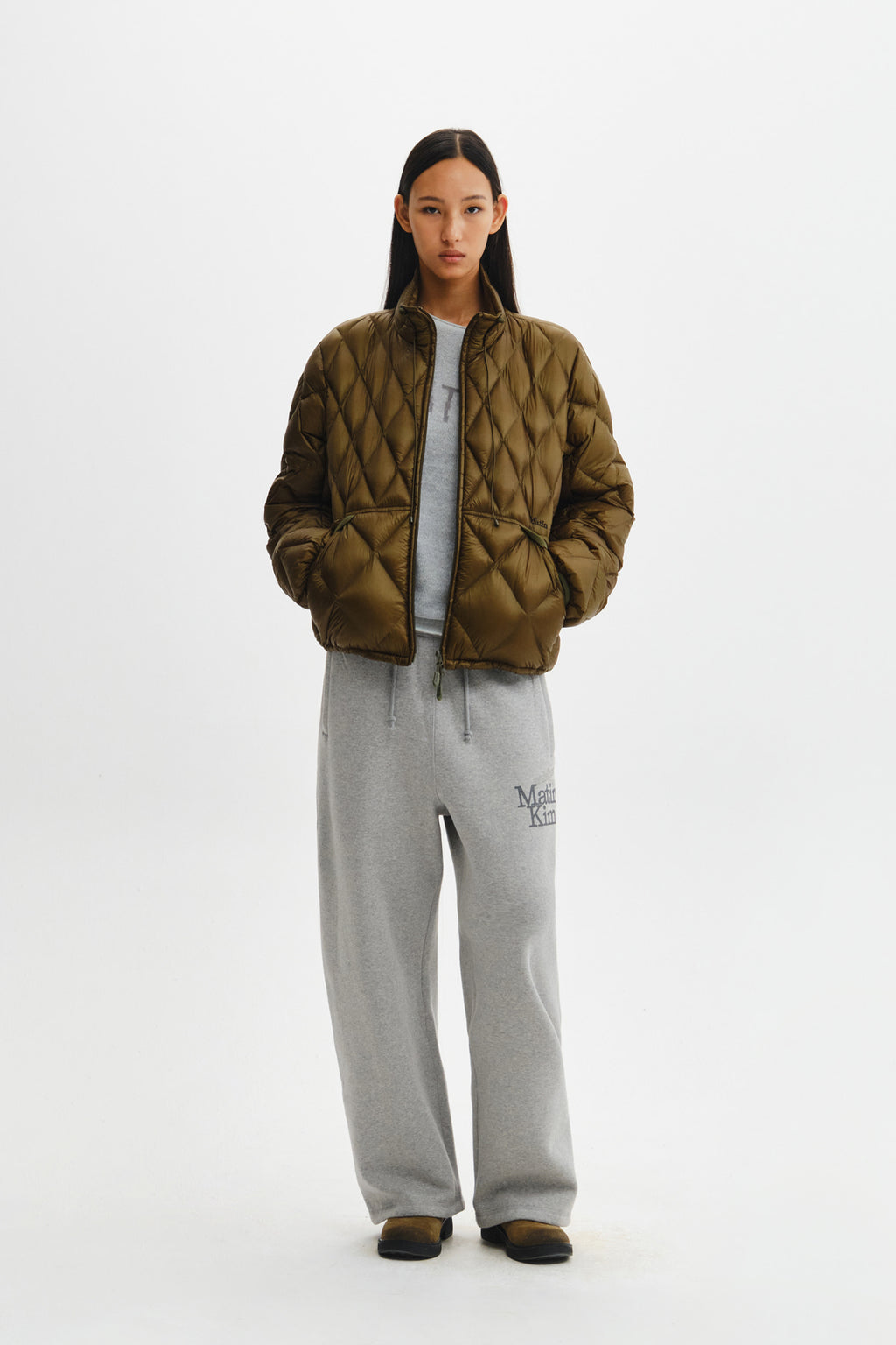 Matin Kim - Mix Quilted Light Down Jumper (Khaki) product image 11 | TRAB K-Fashion Australia
