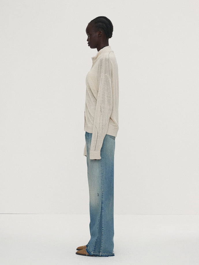 Tonywack - Flared-Leg Reconstructed Denim Jeans (Washed Light Blue) product image 2 | TRAB K-Fashion Australia