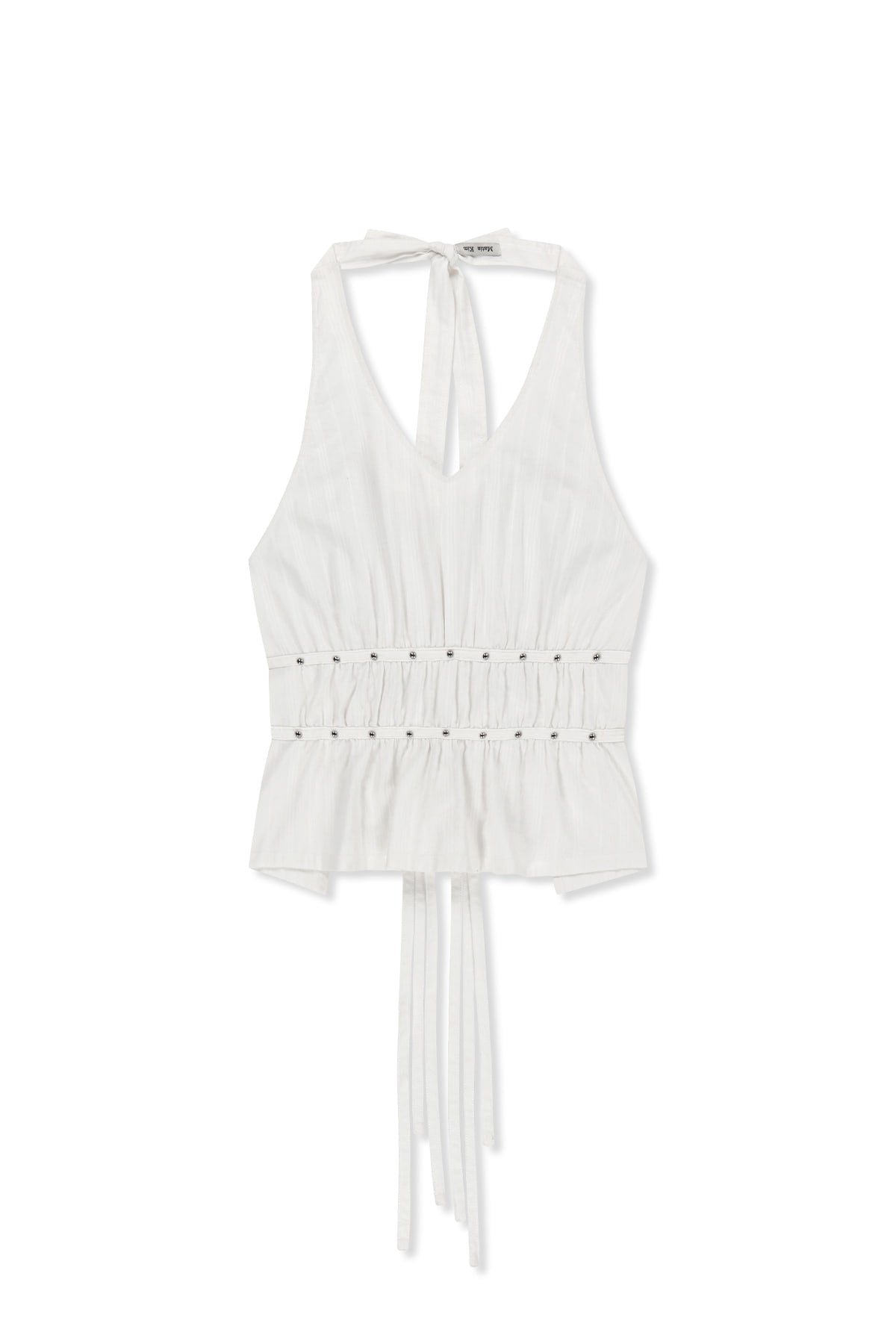 Matin Kim - Halter Neck Shirring Blouse (White) product image 1 | TRAB K-Fashion Australia