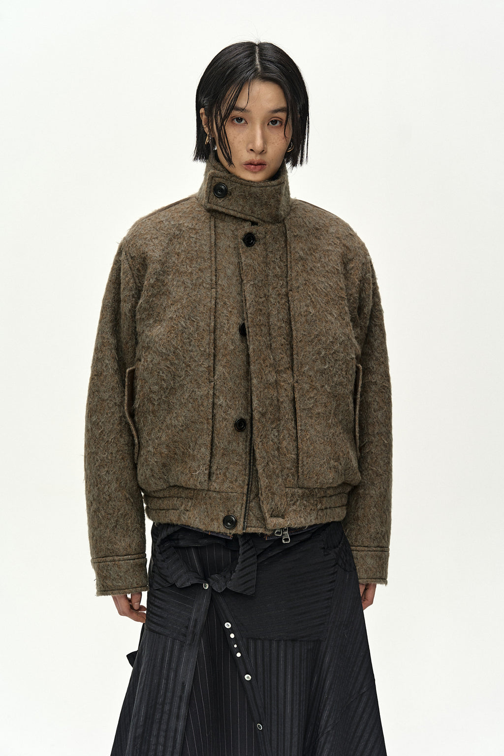 Andersson Bell - Linus Harrington Wool Jacket (brown/grey) (Brown/Grey) product image 10 | TRAB K-Fashion Australia