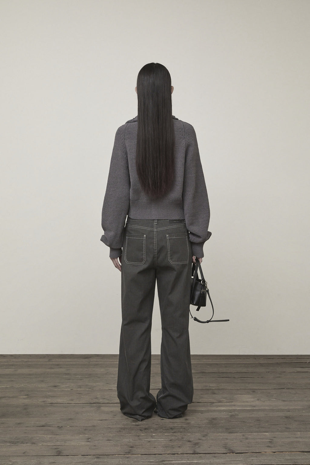 Matin Kim - Side Pintuck Point Pants (Charcoal) product image 8 | TRAB K-Fashion Australia