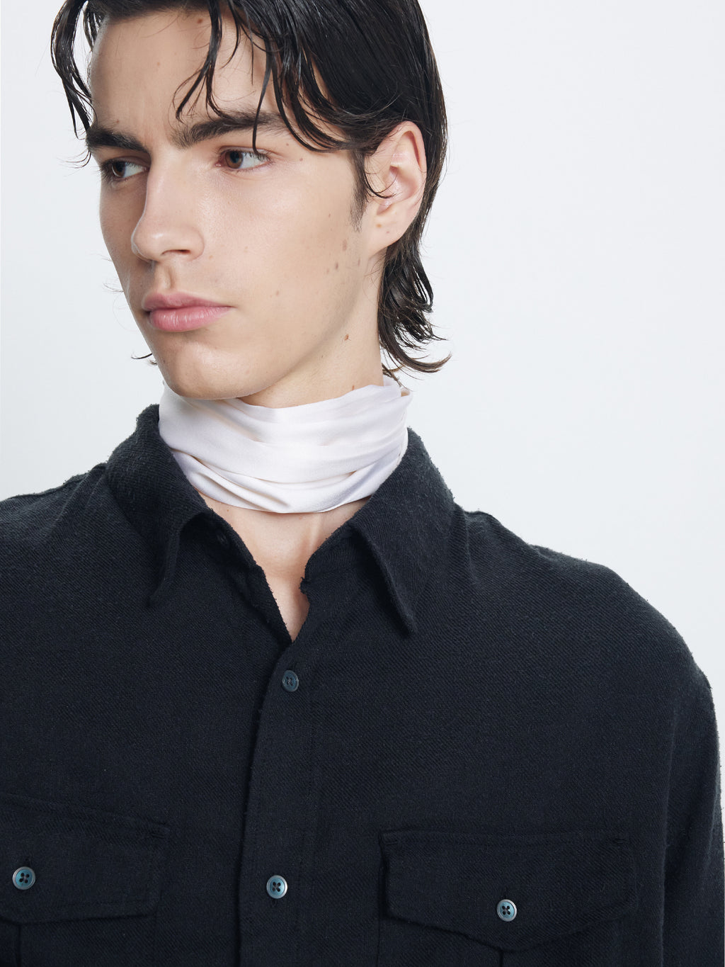 Tonywack - Brushed Silk Linen Utility Shirt (Black) product image 6 | TRAB K-Fashion Australia