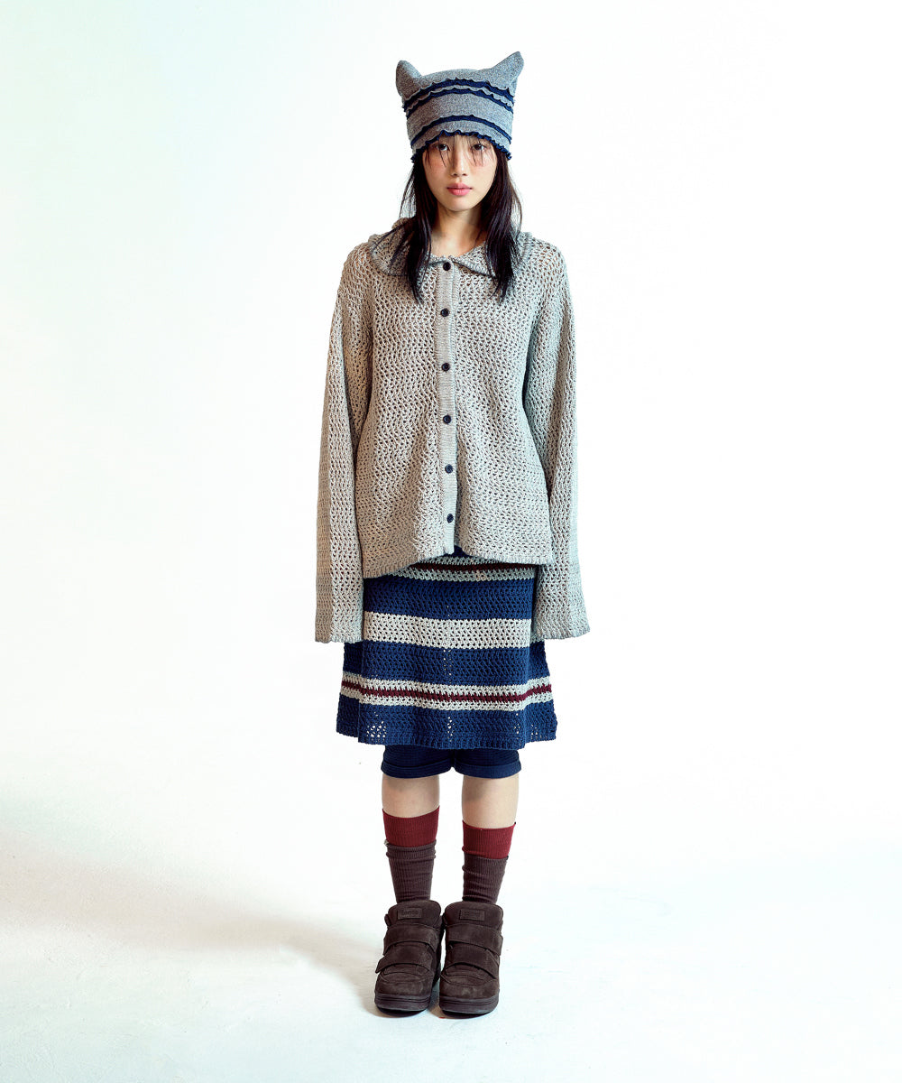 Coyseio - Net Knit Cardigan (Grey) product image 7 | TRAB K-Fashion Australia