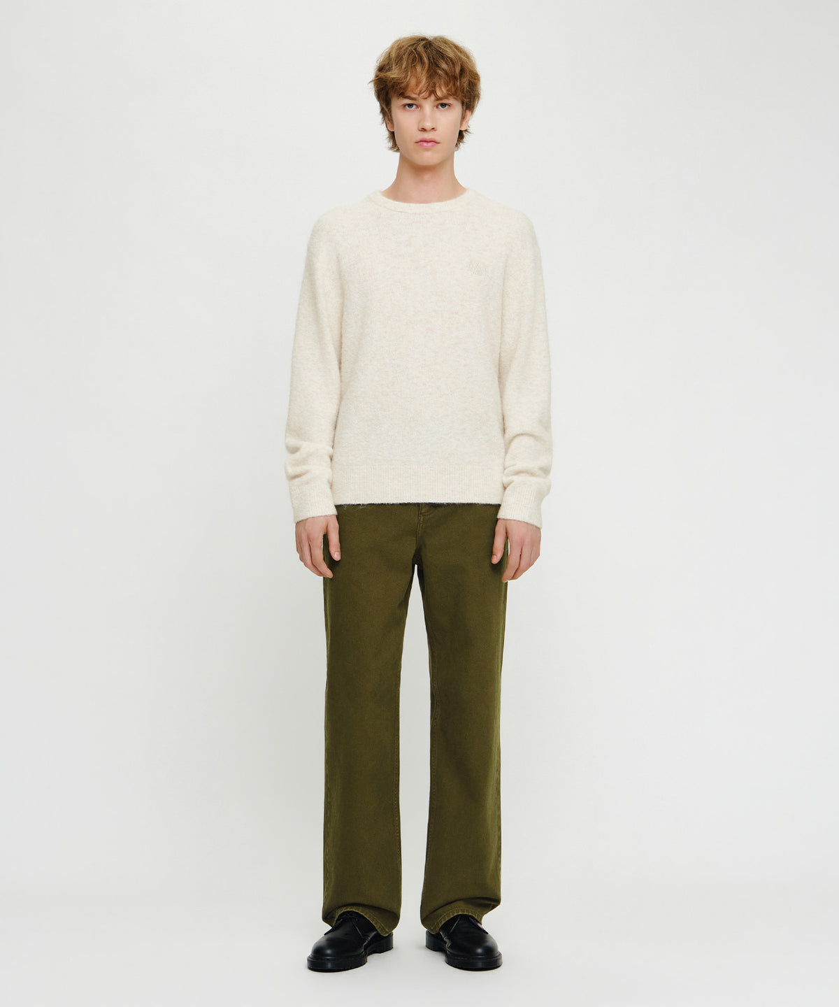 Marithe & Francois Girbaud - [Pre-order – Ships 30 Sep] Semi-wide Denim Pants (Olive) product image 4 | TRAB K-Fashion Australia
