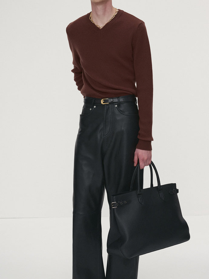 Tonywack - Leather Wide-Leg Pants (Black) product image 2 | TRAB K-Fashion Australia