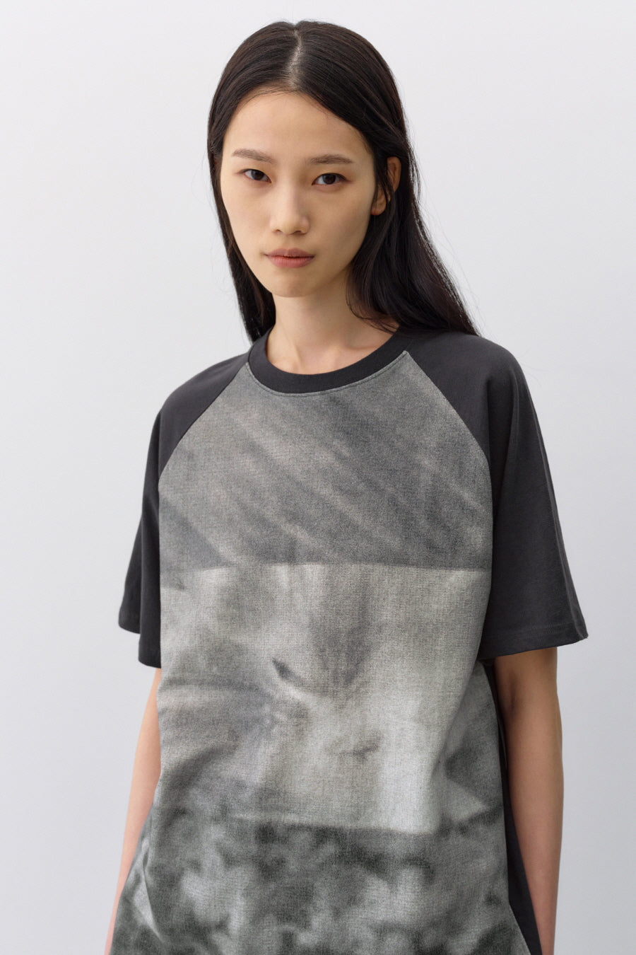 Insilence - Mono Print T-Shirt (Charcoal) product image 3 | TRAB K-Fashion Australia