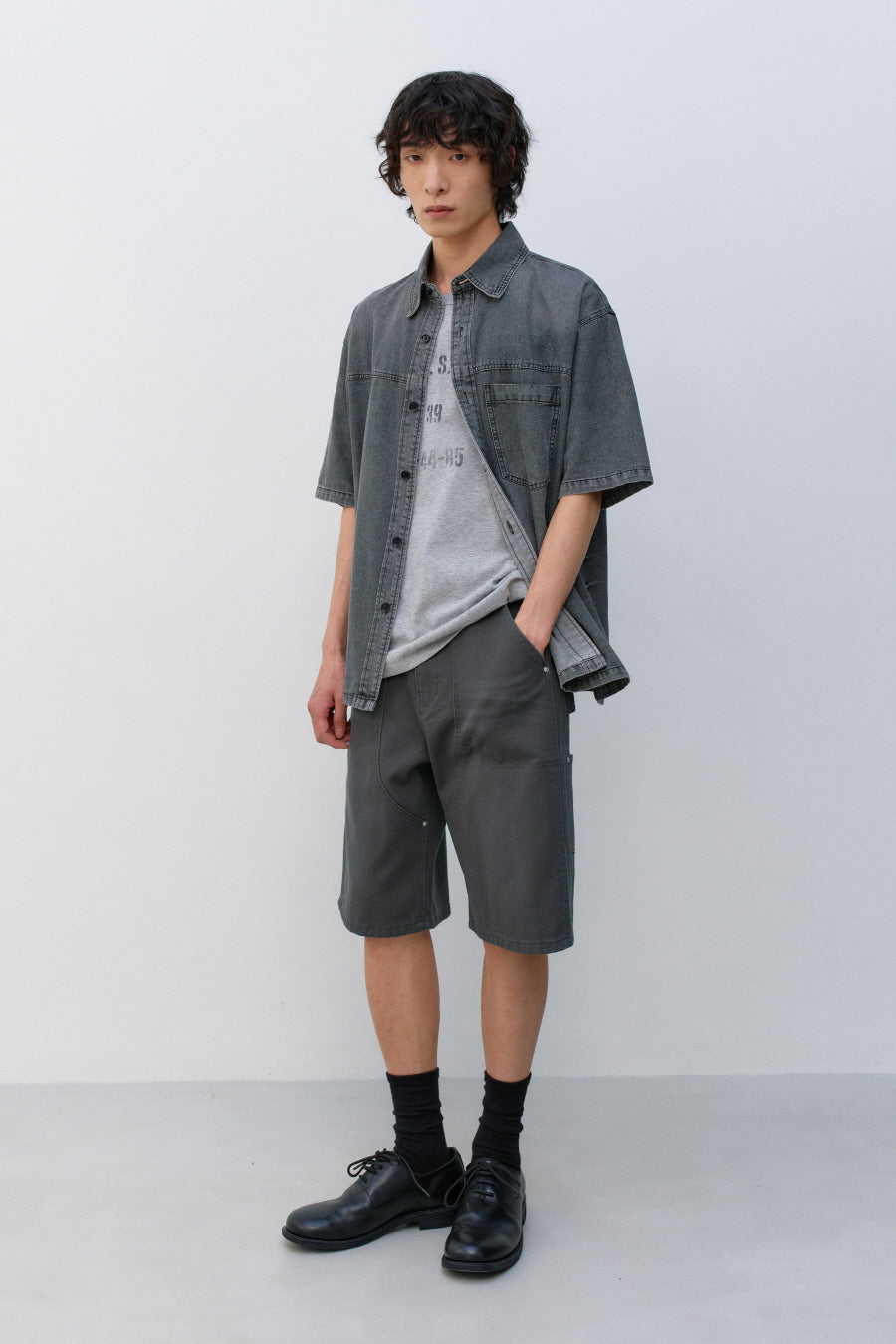 Insilence - Double Knee Shorts (Charcoal) product image 3 | TRAB K-Fashion Australia