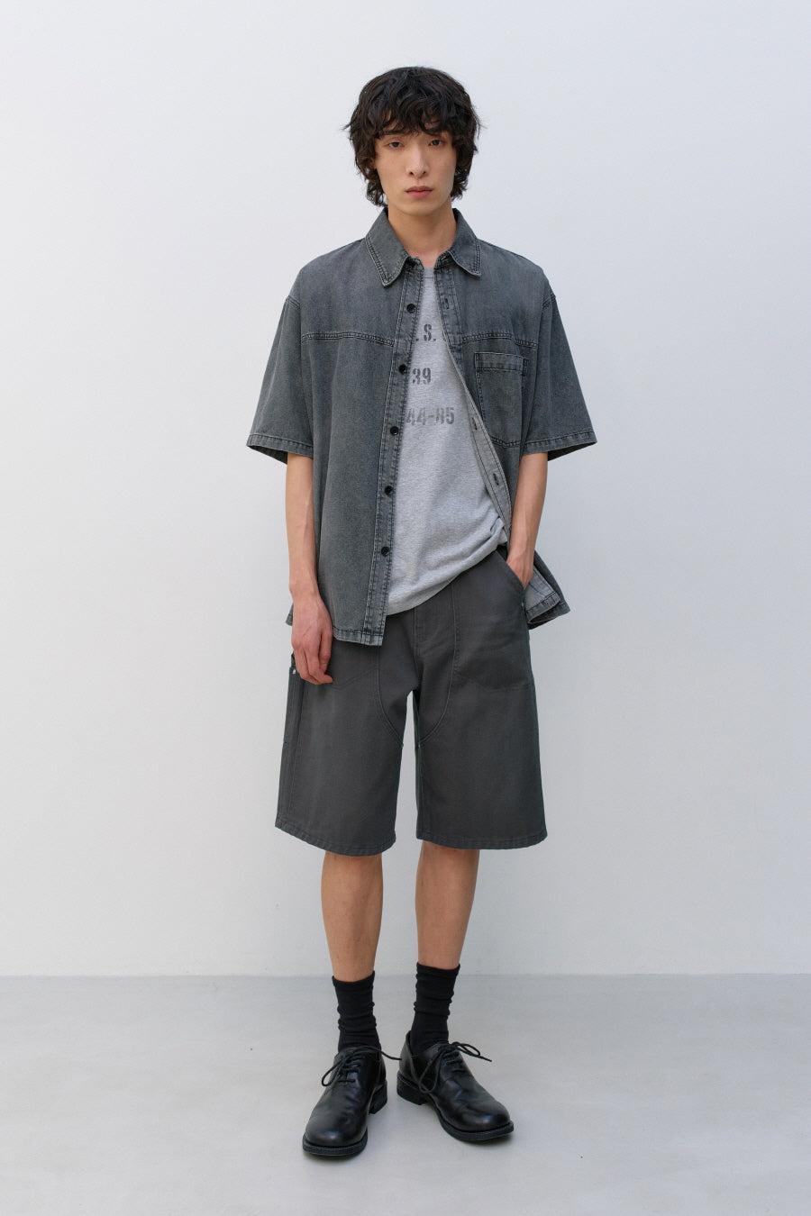 Insilence - Double Knee Shorts (Charcoal) product image 1 | TRAB K-Fashion Australia