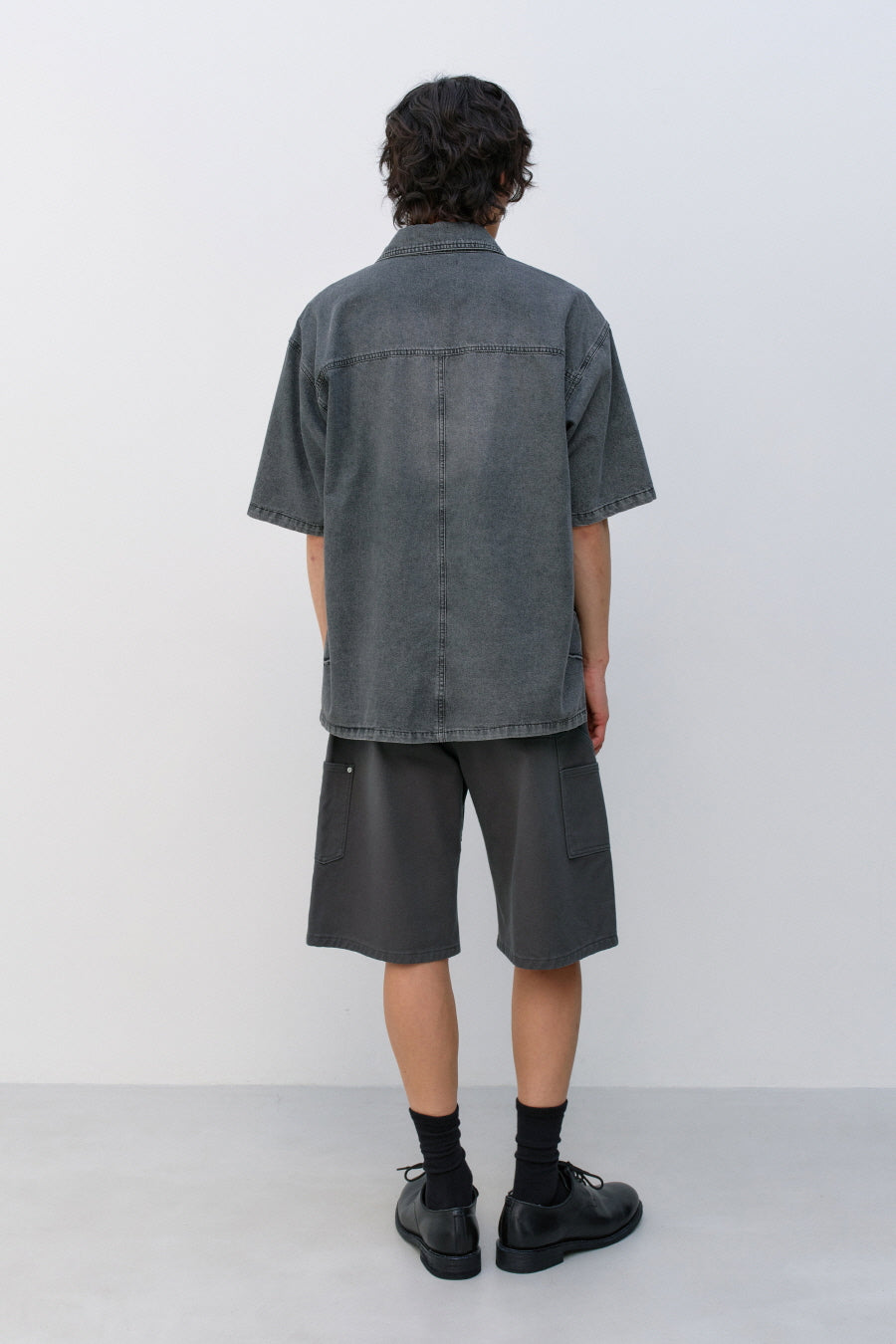 Insilence - Slash Washing Denim Shirt (Washed Grey) product image 5 | TRAB K-Fashion Australia