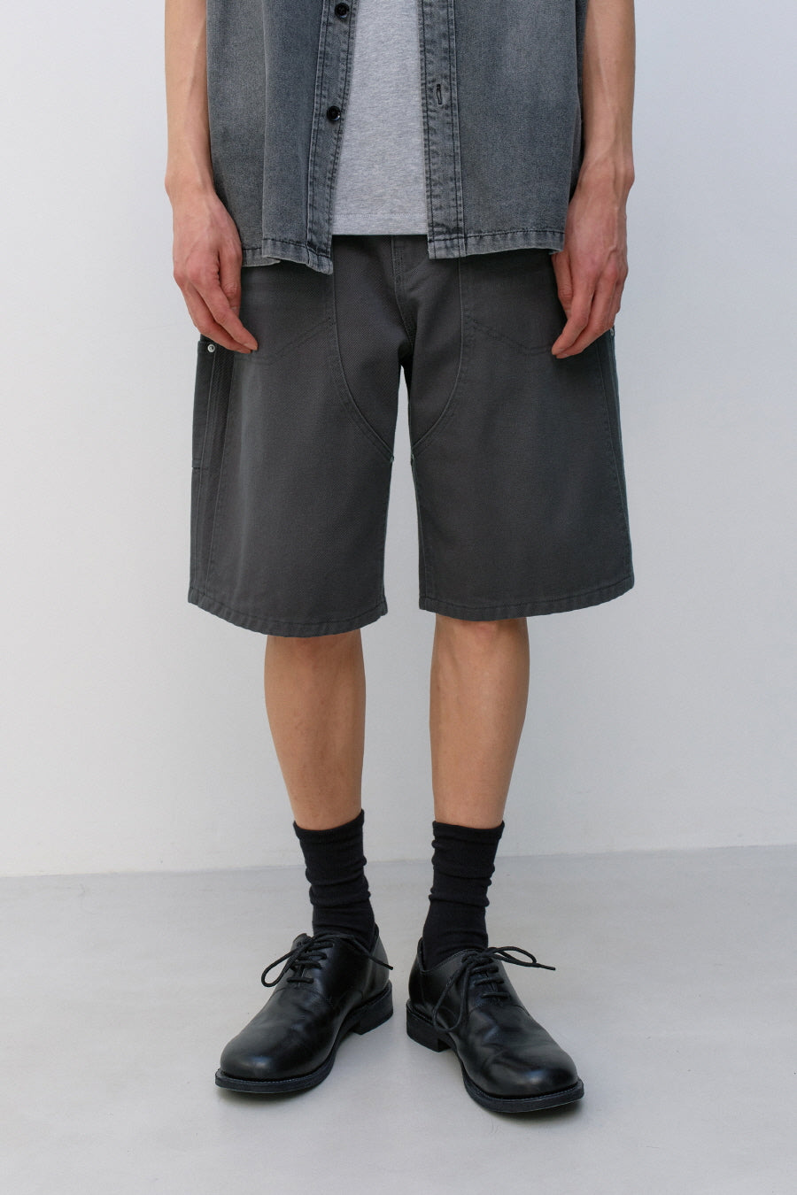 Insilence - Double Knee Shorts (Charcoal) product image 2 | TRAB K-Fashion Australia
