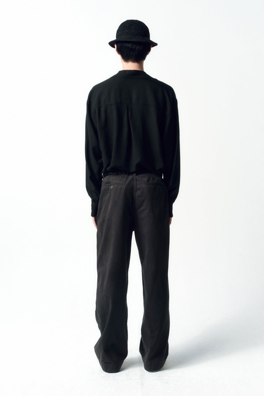 Insilence - Tencel Gabardine Open Collar Shirts (Black) product image 5 | TRAB K-Fashion Australia