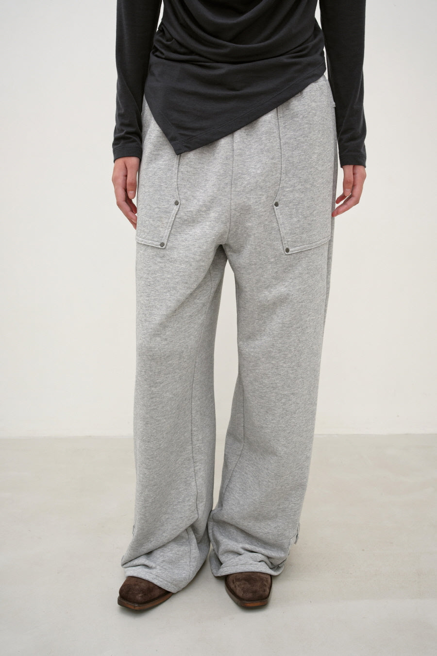 Insilence - Belted Strap Sweat Pants (Melange Grey) product image 3 | TRAB K-Fashion Australia