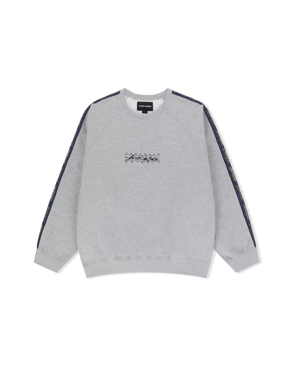 yeseyesee - Y.E.S Taped Sweatshirt (Grey) product image 1 | TRAB K-Fashion Australia