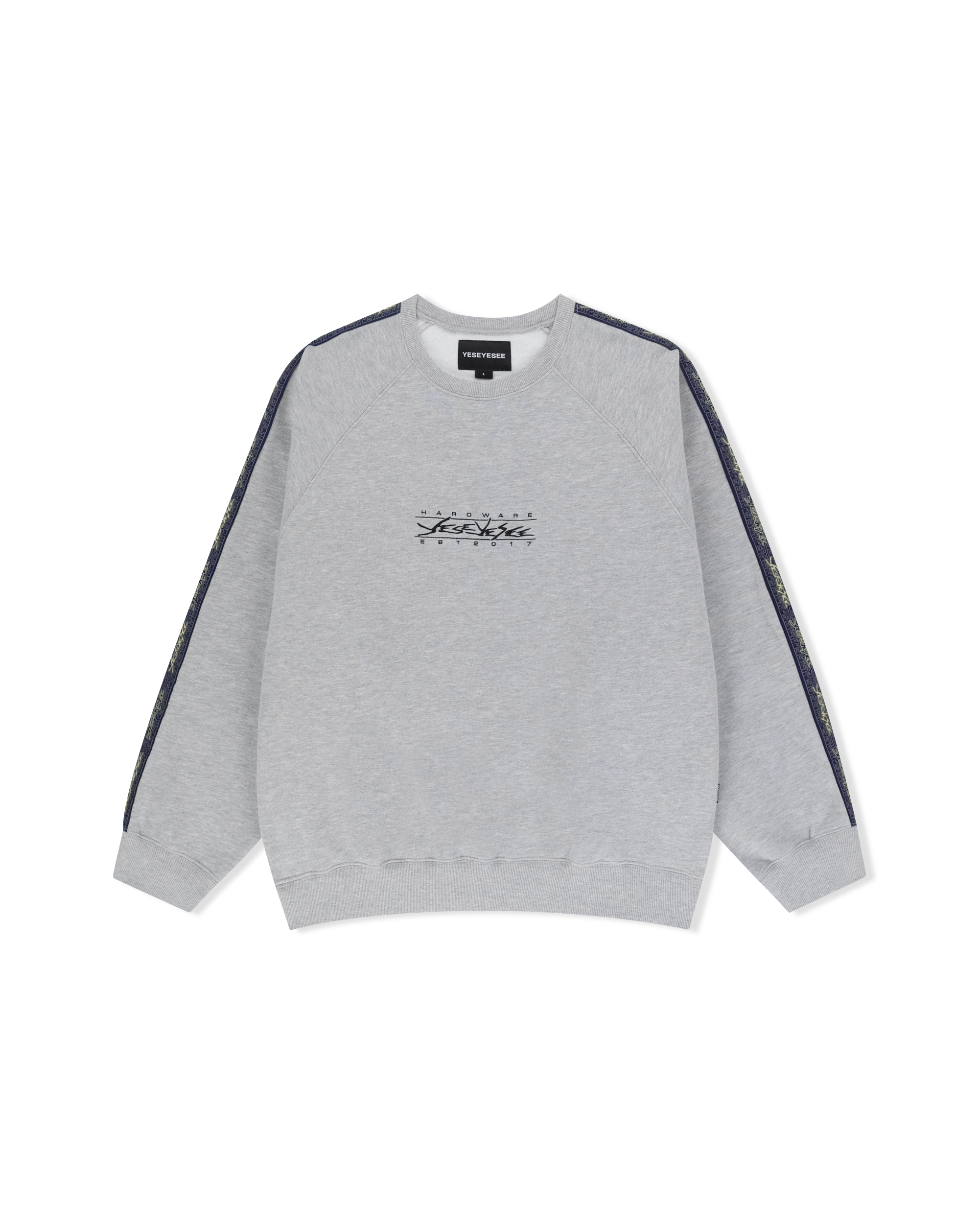 yeseyesee - Y.E.S Taped Sweatshirt (Grey) product image 1 | TRAB K-Fashion Australia