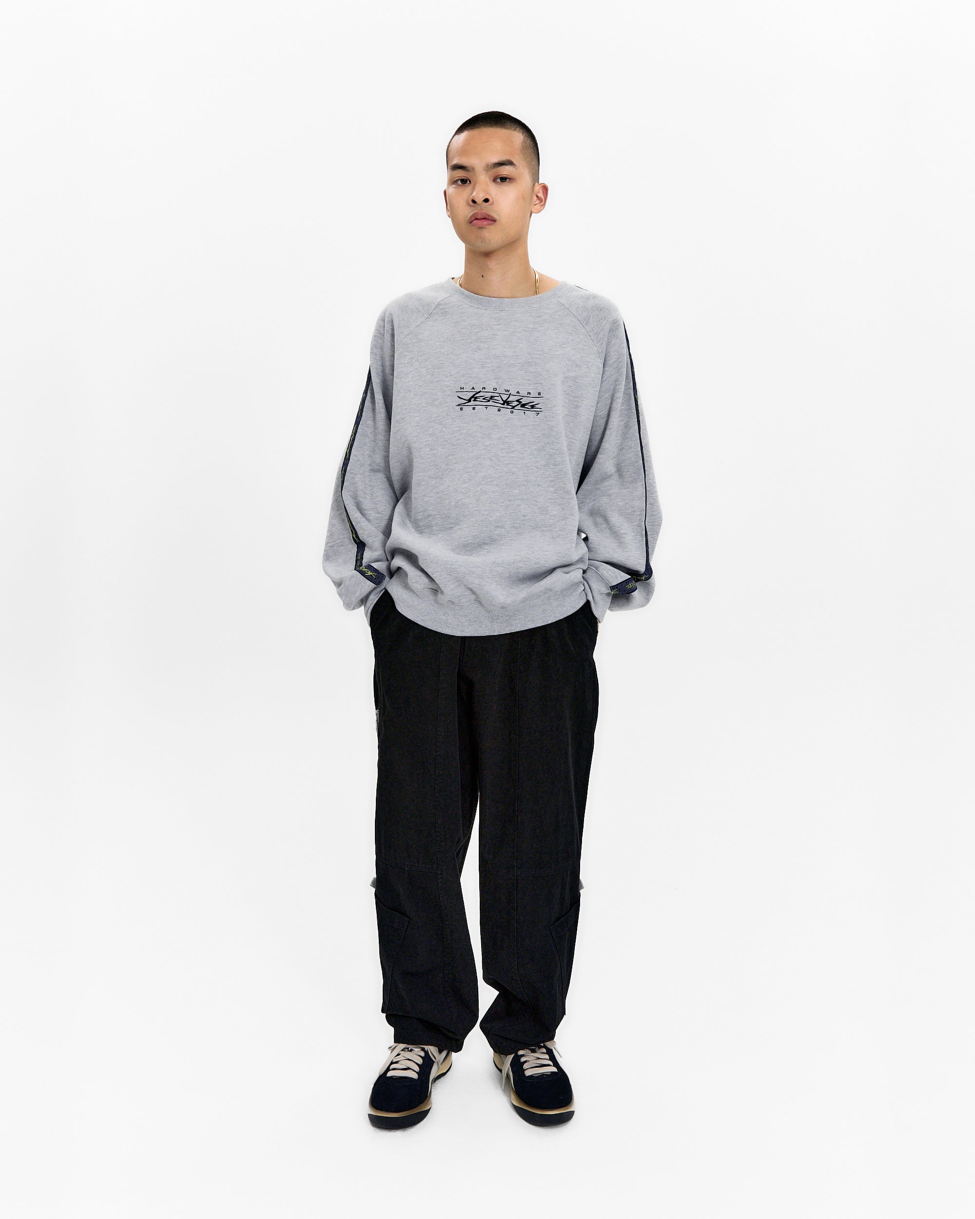 yeseyesee - Y.E.S Taped Sweatshirt (Grey) product image 7 | TRAB K-Fashion Australia